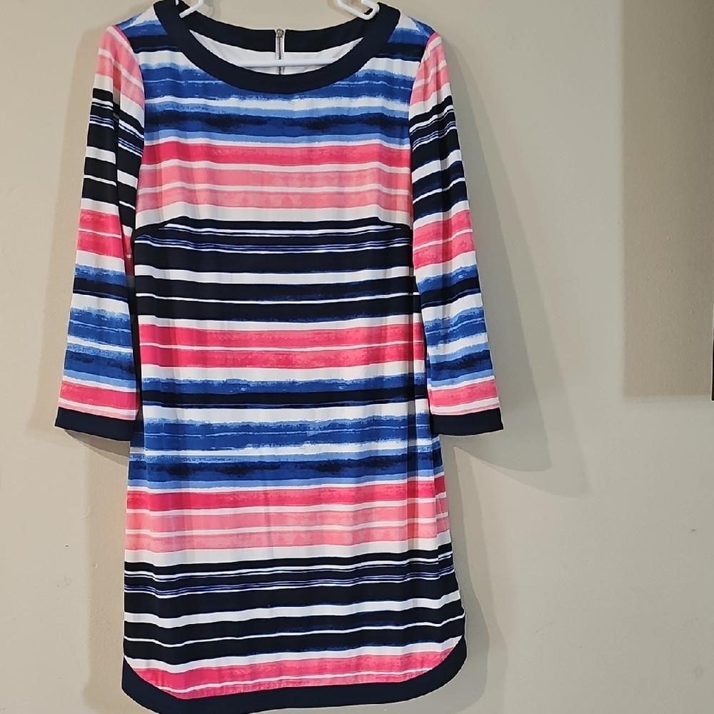 Vince Camuto Multicolor Striped Stretch Dress Size 12